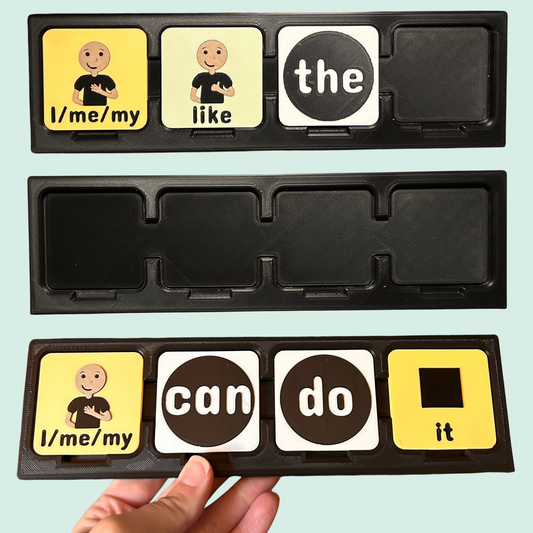 SimpleSymbols™ Core Communication Tiles 1x4 Board